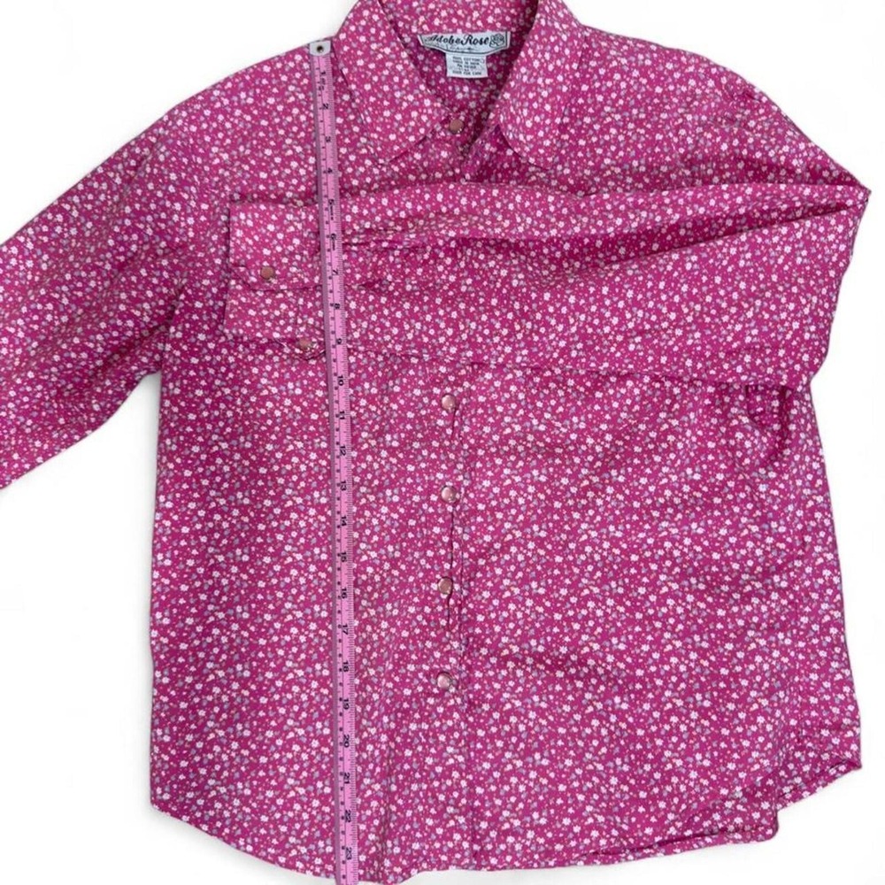 Vintage Adobe Rose western-style pearl snap blouse in Size M. - Picture 5 of 6